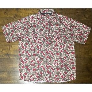 Amigo Provisions Oklahoma Sooners Shirt Mens XL Duck Camo Fishing Performance